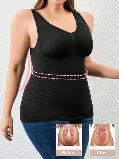 SHEIN Plus Size Women Solid Color Tank Top