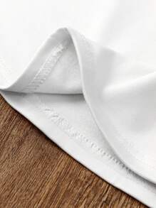 Floral Minimalist Print Round Neck Sleeveless Women Casual Tank Top - White - View 4