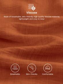 SOLERSUN 女式仿亚麻高腰阔腿裤 - 鏽棕色 - 查看 5