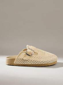 Solecia Women's Casual Versatile Minimalist Hollow Flat Loafers - Apricot - View 1