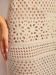 COSMINA 女士毛衣裙，夏季时尚 - 奶油色 - 查看 2