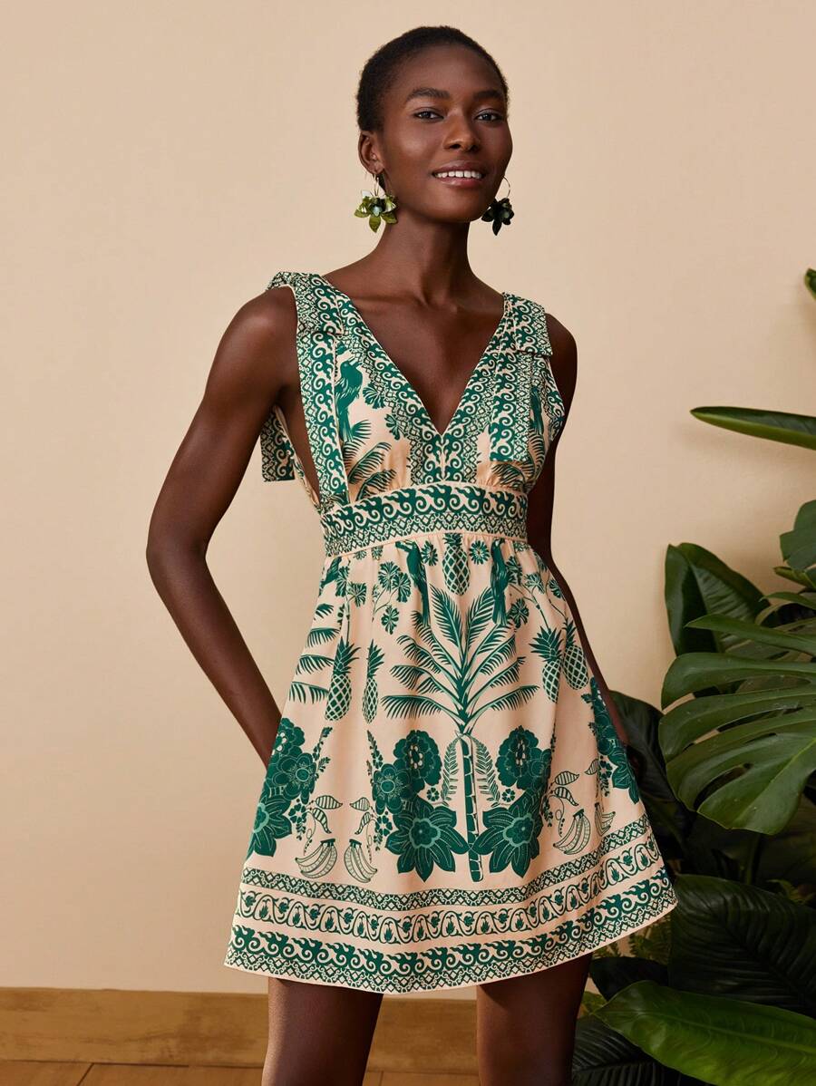 Travachic Trvlchic 女式短款休闲连衣裙，适合夏季，度假风格，编织图案印花，女士休闲夏季度假装，波西米亚海滩度假装，波西米亚风，节日装，女士沙滩装，女士夏季装，毕业装，女士生日装，海滩必需品，女士机场装，7 月 4 日女士装，俱乐部装，女士乡村装，茶会礼服，生日礼服，夏季太阳裙，女士夏季礼服，欧洲夏季，波西米亚风女装