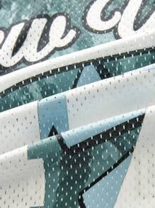 EASEVO Plus Size Men's Casual Summer Numeric & Letter Print Crew Neck Short Sleeve Patchwork T-Shirt