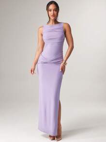 Silquee Women's Sexy Backless High Slit Dress For Summer