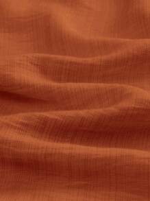 SOLERSUN 女式仿亚麻高腰阔腿裤 - 鏽棕色 - 查看 3