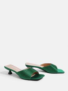 CUCCOO TILAWA 女士时尚迷人的金属水钻装饰方头凉鞋