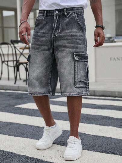 Manfinity LEGND Herrmode Casual Denim Baggy Shorts