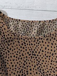 SHEIN LUNE Plus Size Casual Leopard Print Shirt