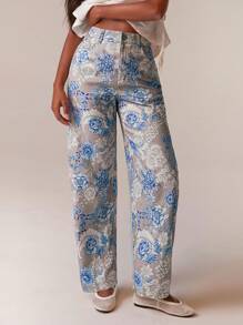 Athîral Women's Floral Print Straight Leg Trouser - Multicolor - View 4