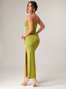 Silquee 1 chiếc váy dài cho nữ, thời trang cho mùa hè - Màu xanh chanh - Xem 2