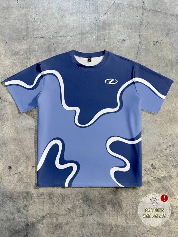 AXEPEAK Camiseta de manga corta casual de cuello redondo con bloques de color para hombre, estilo veraniego y esencial para el streetwear