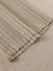 SHEIN LUNE Plus Size Women Striped Self-Tie Waist Wide Leg Casual Pants,Business Casual Woman - Coffee Brown - View 5