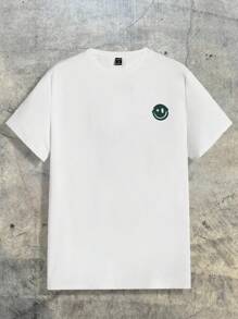 AXEPEAK 男士标语图案 T 恤和短裤夏季服装，街头潮流