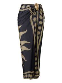 Swim Oasis 3pcs/Set 2025 New Design Women Swimsuit, Printed Bra With Mesh Maxi Dress Beachwear Casual Swimwear Set, Summer