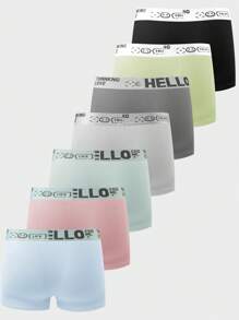 SHEIN 7pcs/Set Teen Boy Letter Elastic Waistband Briefs - Multicolor - View 2