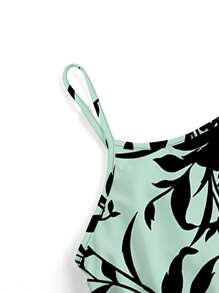 Shutterstock Glamance Women's Summer Floral Print Fitted Strap Slit Dress Summer Dresses For Women Business Casual Woman Office Outfits For Women Hawaii Outfits Women Day Night Outfits Women Travel Outfit Airport Streetwear Women Fall Clothes Modest - Green - View 4