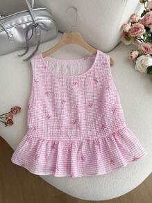 SHEIN Privé 大码女式夏季度假罩衫上衣 - 粉色 - 查看 6