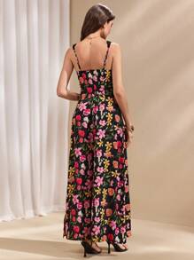 Chiquease 女士修身蕾丝拼布 V 领长裙 - 彩色 - 查看 3