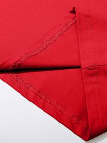 Manfinity LEGND 男士夏季休闲字母印花短袖T恤男士T恤男士休闲T恤 - 紅色 - 查看 6