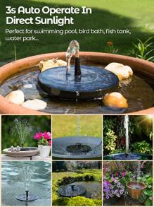 Teckwe Solar Fountain Pump,Solar Fountain For Bird Bath Free Standing Floating Water Fountain Solar Powered Fountain Pump For Bird Bath, Garden,Pond,Pool,Outdoor