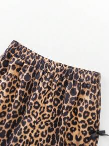 SHEIN Explorewe Tween Girl 美式豹纹星星印花T恤和阔腿裤套装 - 彩色 - 查看 6