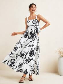 VALERIA GALIPOLI Áo crop top họa tiết sóng in hoa dễ thương cho nữ mùa hè, kỳ nghỉ, ngày lễ, bãi biển - Nhiều màu - Xem 7