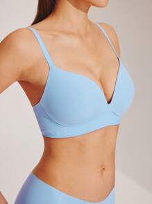 LUVLETTE Dream Curve Support+  Wireless Push Up T-Shirt Bra Blue Bra