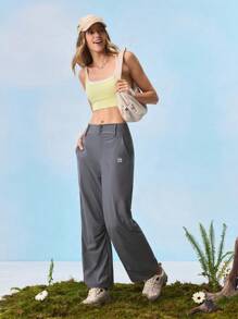 In My Nature Pantalones casuales sueltos y de moda para mujer de color gris con bolsillos, adecuados para senderismo