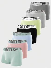 SHEIN 7pcs/Set Teen Boy Letter Elastic Waistband Briefs - Multicolor - View 4
