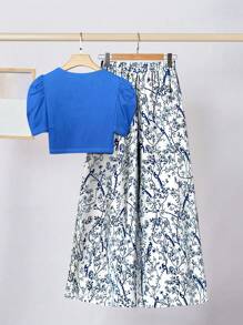 SHEIN Clasi Women Two Pieces Outfits For Daily Wear  Chill Vacation  Springbreak - Teal Blue - View 2