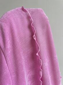 Elamini Saia Circularcodável de Cor Sólida com Detalhe de Cintura V Pregueada, da Moda para o Verão