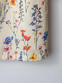 Linhara EMERY ROSE 2 件大码女式花卉印花休闲衬衫和纯色高腰抽绳阔腿裤套装