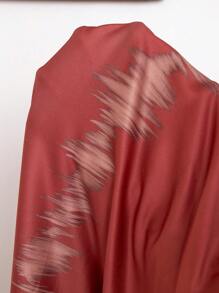 Plus Size Tie-Dye Print Scoop Neck Sleeveless Summer Nightgown - Rust Brown - View 6