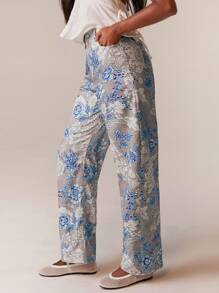 Athîral Women's Floral Print Straight Leg Trouser - Multicolor - View 5