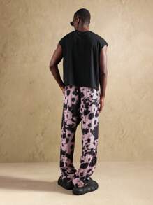 SUMWON Tie Dye Print Loose Fit Pants High Fashion Street Style Festival Daily Casual Wear Drawstring Pants Elastic Waist