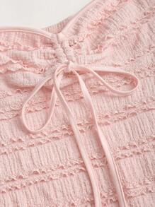 Sweetra 女士夏季纯色纹理吊带上衣 Y2K