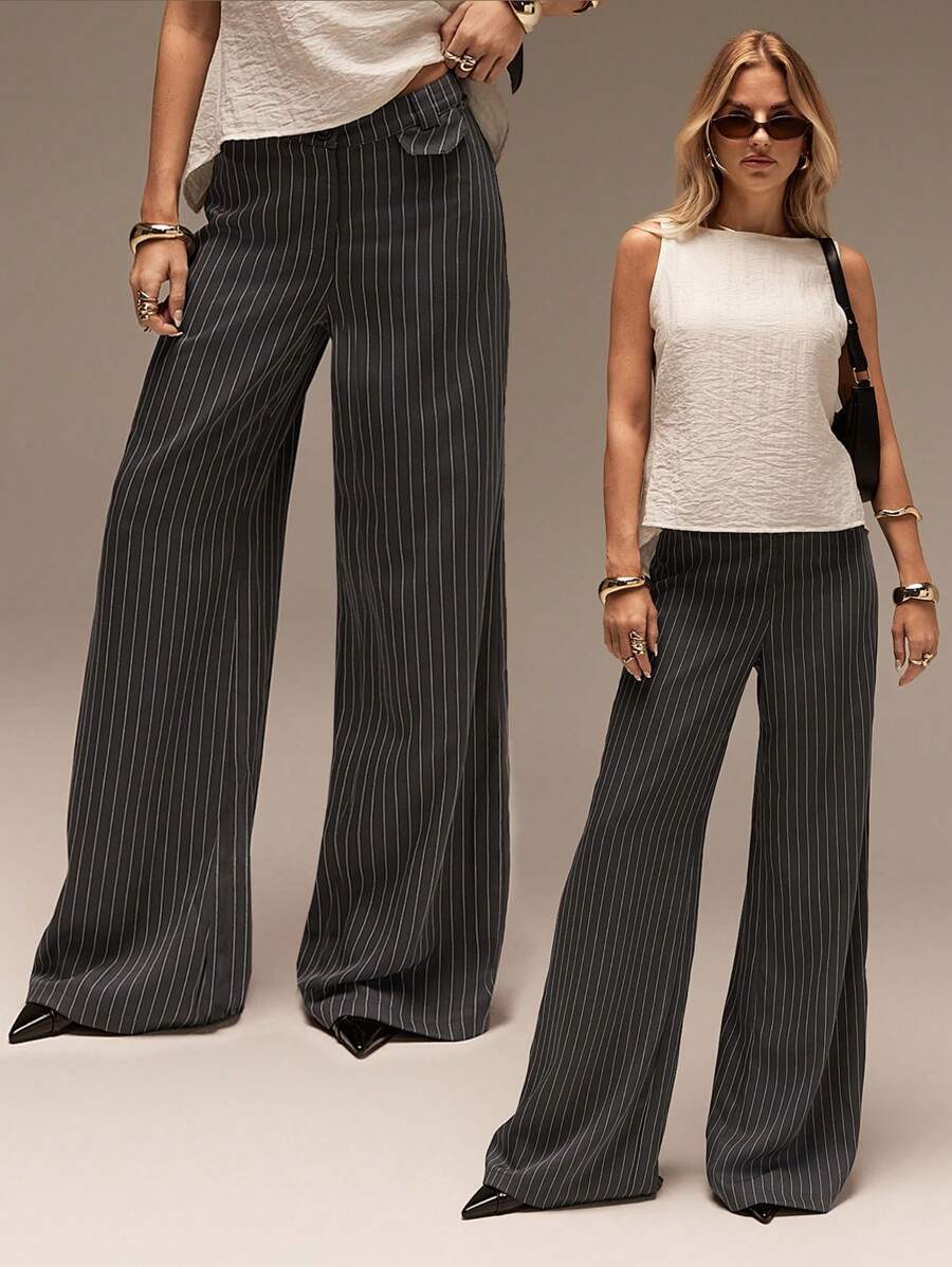 SHEIN Forever 21 Ropa de verano para mujer para baile de graduación/formal/playa/vacaciones/linda/uso occidental/casual de negocios/elegante/cumpleaños/salir/club/oficina/festival/rave/trabajo/elegante/concierto de música country/brunch/crucero/vieja riqueza/aeropuerto/modesta/iglesia/estilo hada/sexy/divertida/hippie/fiesta/Y2k/ropa de calle/años 2000/discoteca/graduación/invitada de boda/cóctel/vintage/ajustado/resort/hippie/ocasión/despedida de soltera/ropa de calle/vintage/años 90/tiro bajo/holgada/pierna recta/ancha/raya gris/pantalones