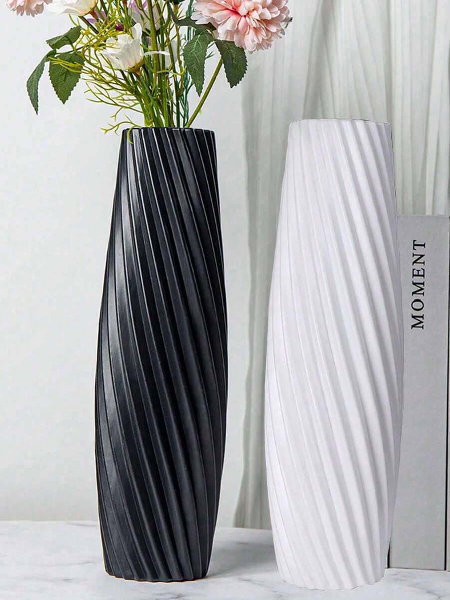 1pc European Style Hydroponic Vase With Creative Decorative Design, Plastic Flower Vase Gifts Birthday Graduation - Multicolor - View 1