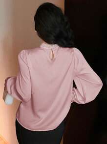 DAZY Women's Elegant Lustrous Fabric Blouse, Summer New Style,Fall Clothes