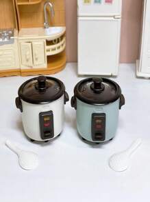 SHEIN 1 pieza Mini modelo realista de olla arrocera, accesorio de decoración de cocina en miniatura para casa de muñecas - Multicolor - Ver 1