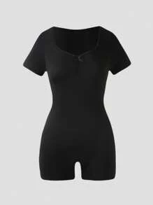 SHEIN Explorewe 女童蝴蝶结装饰修身休闲连体衣