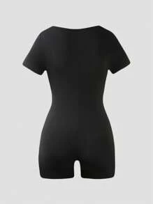 SHEIN Explorewe 女童蝴蝶结装饰修身休闲连体衣