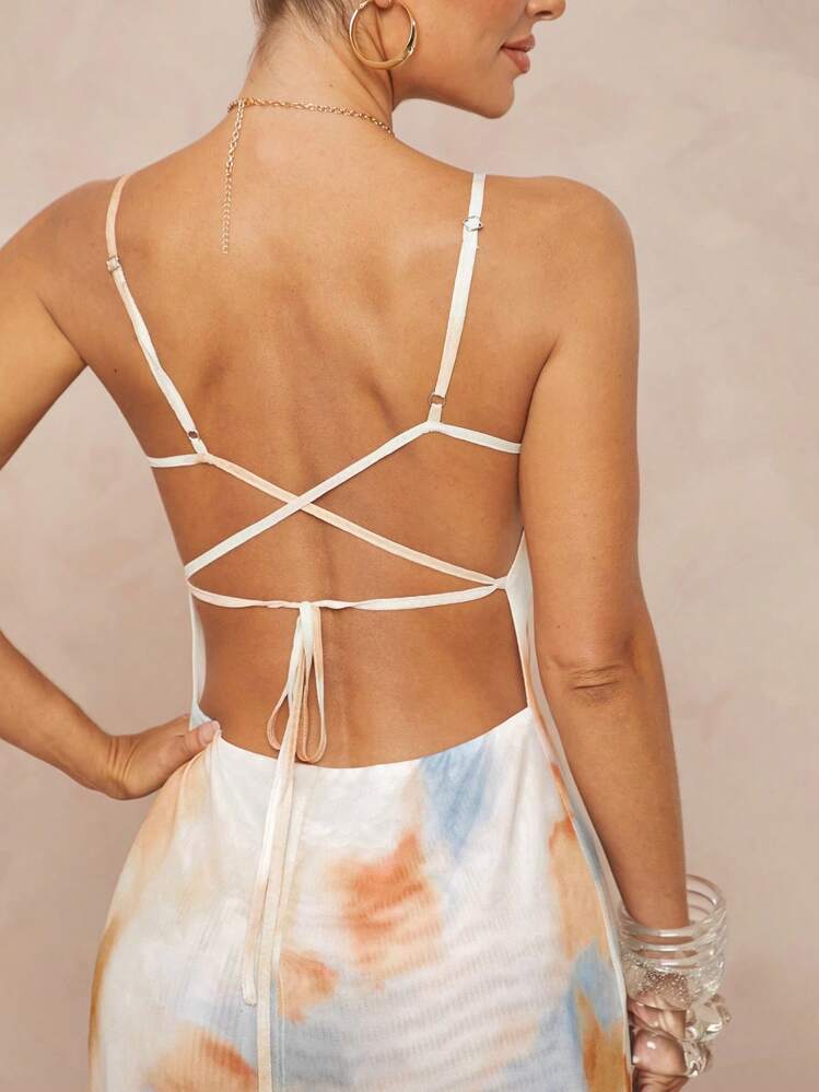 Lumalex Vestido Elegante de Deusa Sexy com Cintura Alta, Pregueado e Moda Praia para Mulheres - Azul - Visão 6