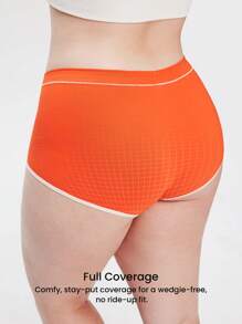 LUVLETTE Plus 2-Pack Airy Cotton Basics Mid Waist Boyshorts Women Underwear Active Panties Set-Colorful Design Lingerie As Outerwear Also Suitable For Teen Girl & Young & Kid - Multicolor - View 3