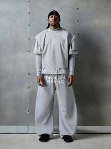 NEON BLANC 3-Pack Men's Streetwear Style Letter Graphic Knitted Tank Tops, Suitable For Summer