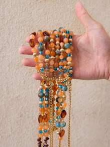 BamGleam 女士夏季镂空串珠装饰性感露背背心