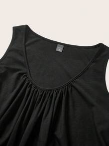 SHEIN BASICS Chaleco de punto de cuello redondo de unicolor informal y de talla grande, de verano