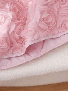 Tween Girls' 3D Floral Pattern Sleeveless Tank Top, Fashionable Summer Wear - Pink - View 6