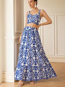 GENKIRA Women Two Pieces Outfits For Daily Wear - Blue - View 1