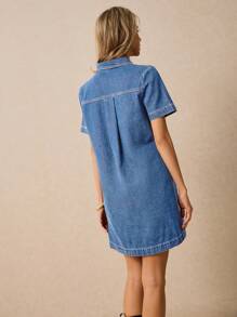 Poéselle 女式短袖拉链半开襟休闲牛仔连衣裙 女式牛仔连衣裙 前拉链短袖衬衫领 夏季女装 夏季女装 波西米亚风夏季连衣裙 沙滩女装 夏季服装 春季女装 西部服装 女式春季女装 春季连衣裙 夏季女装 节日服装 Y2k 服装 女牛仔服装 夏季服装 春季服装 西部女装 职业女装 - 中等水洗藍 - 查看 6